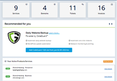 dashboard whmcs default